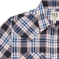 Ely Cattleman Textured Aztec Plaid Mens Long Sleeve Western Shirt