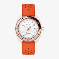 Bulova Unisex Adult Orange Strap Watch 98b448