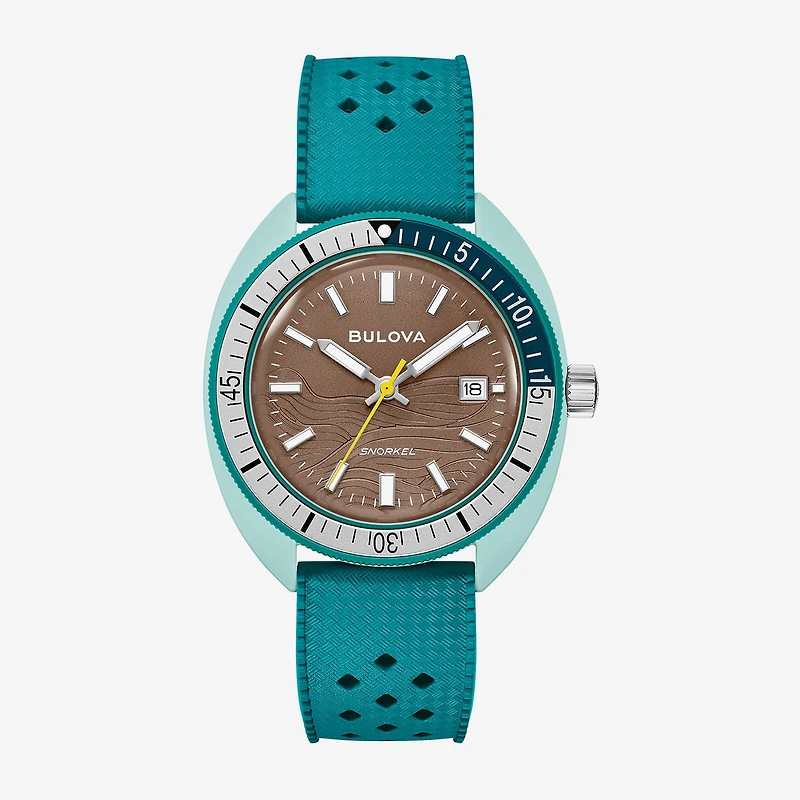 Bulova Snorkel Mens Green Strap Watch 98b446