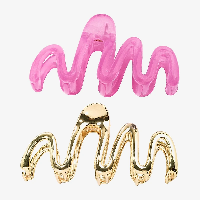 Arizona Gold Tone & Purple Wavy 2-pc. Hair Clip