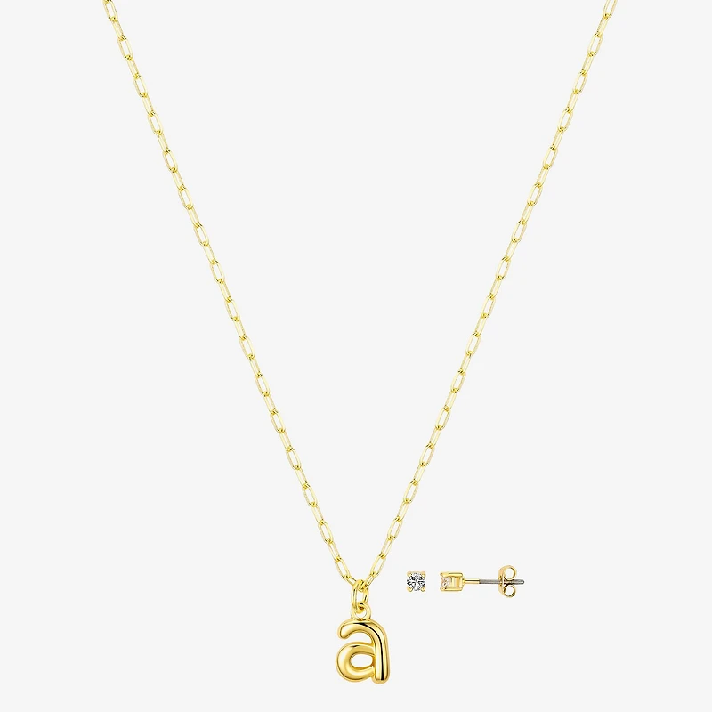 Bijoux Bar Delicates Gold Tone Initial Womens 2-pc. Jewelry Set
