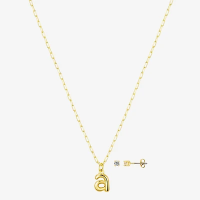 Bijoux Bar Delicates Gold Tone  Initial Womens 2-pc. Jewelry Set