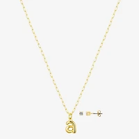 Bijoux Bar Delicates Gold Tone  Initial Womens 2-pc. Jewelry Set