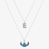 Initial Womens Crystal Pure Silver Over Brass 2-pc. Necklace Set