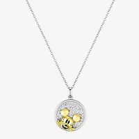 Disney Classics Womens Crystal 10K Gold Over Brass Pure Silver Over Brass 16 Inch Pendant Necklace