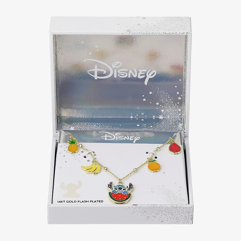 Disney Classics Fruit Womens Multi Color Crystal 10K Gold Over Brass 16 Inch Pendant Necklace