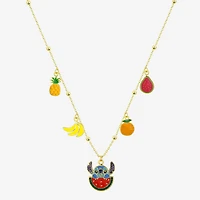 Disney Classics Fruit Womens Multi Color Crystal 10K Gold Over Brass 16 Inch Pendant Necklace