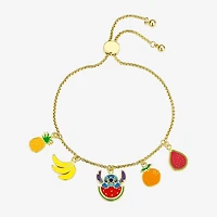 Disney Classics Womens 10K Gold Over Brass Lilo & Stitch Charm Bracelet