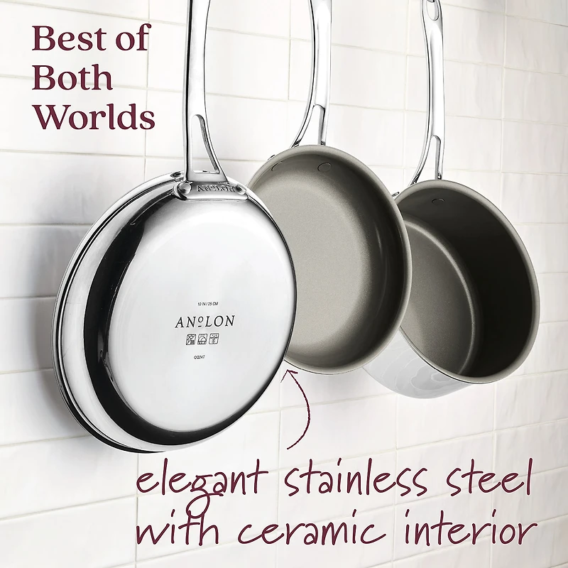 Anolon Everlast Stainless Steel Ceramic 11-pc. Cookware Set
