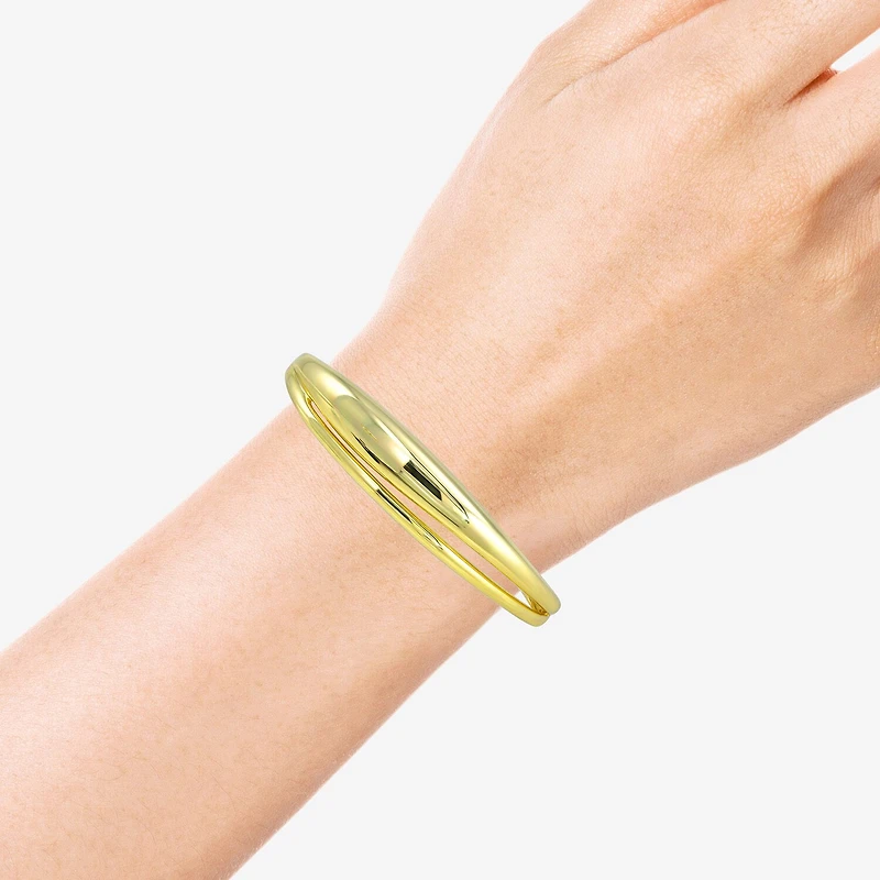 Silver Addiction Womens 14K Gold Over Silver Bangle Bracelet