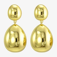 Silver Addiction Womens 14K Gold Over Silver Drop Earrings