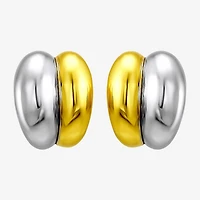 Silver Addiction Womens 14K Two Tone Gold Over Silver 19.7mm Hoop Earrings
