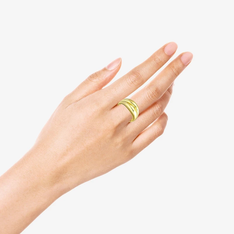 Silver Addiction Womens 23.MM 14K Gold Over Silver Bypass Band