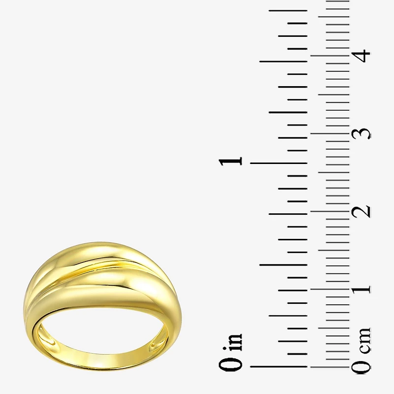 Silver Addiction Womens 23.MM 14K Gold Over Silver Bypass Band
