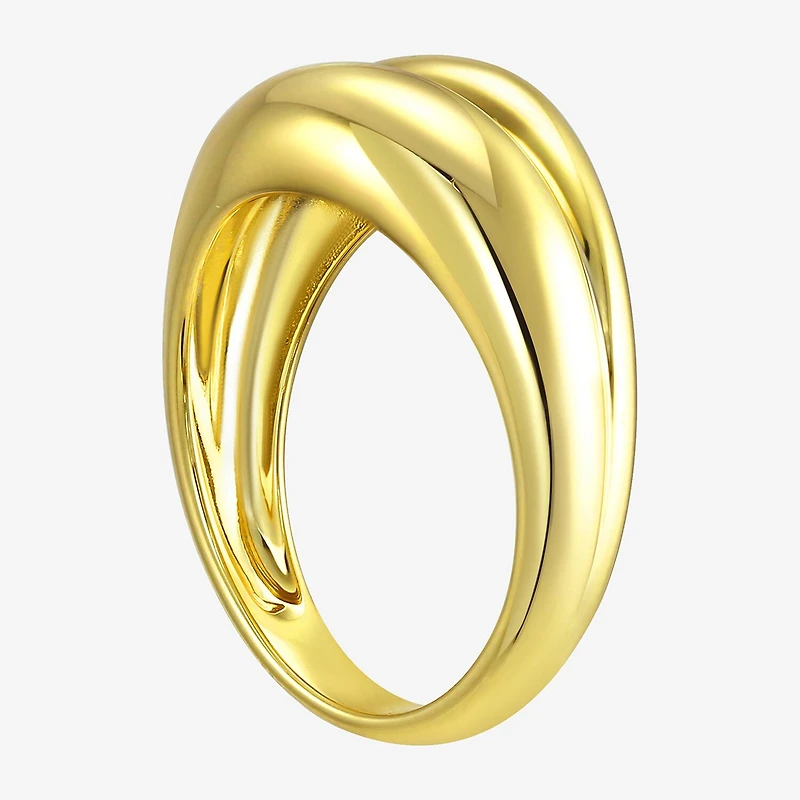Silver Addiction Womens 23.MM 14K Gold Over Silver Bypass Band