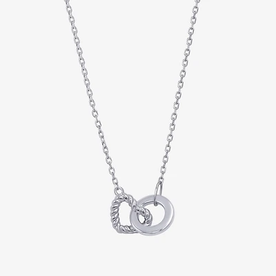 Womens Sterling Silver Heart 18 Inch Pendant Necklace
