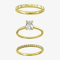 Silver Addiction Womens White Cubic Zirconia 14K Gold Over Silver Bridal Set