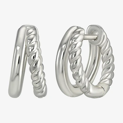 Womens Sterling Silver 12.2mm Hoop Earrings
