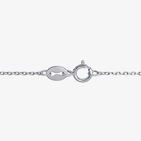 Womens White Cubic Zirconia Sterling Silver Heart 18 Inch Pendant Necklace