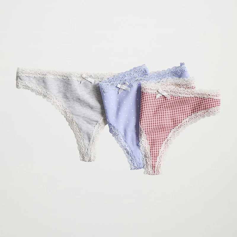 Arizona Body Cotton with Lace Thong