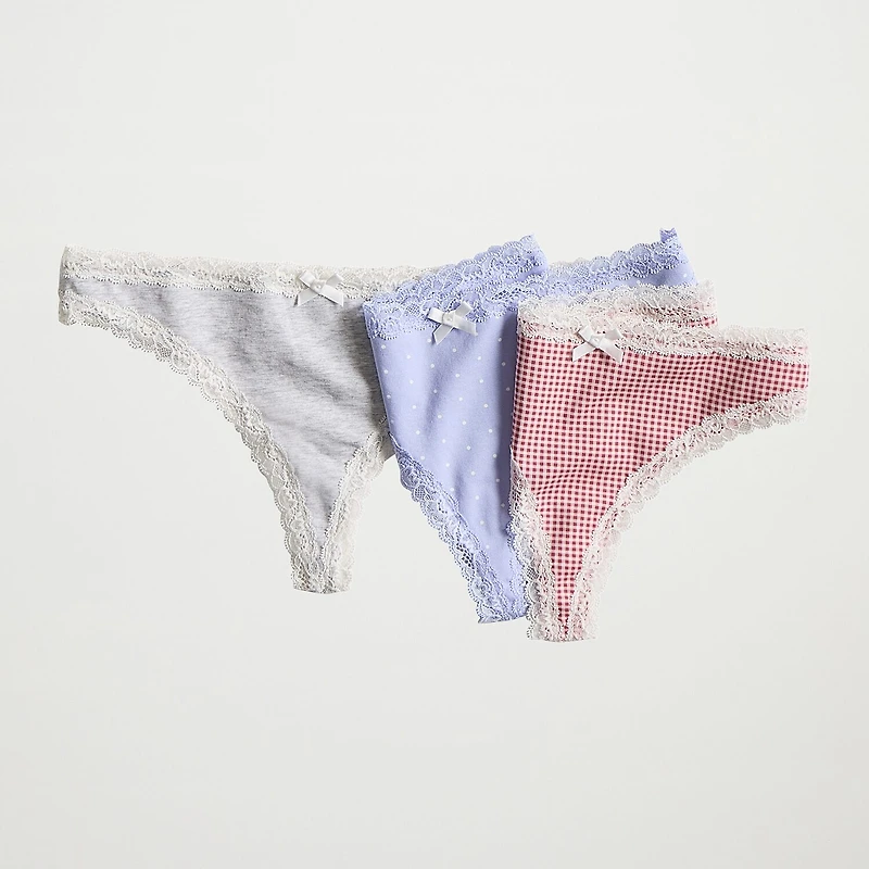Arizona Body Cotton with Lace Thong