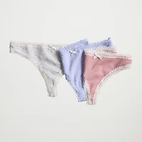 Arizona Body Cotton with Lace Thong