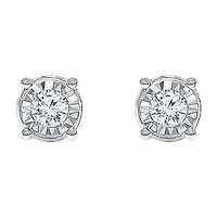 Tru Miracle 3/4 CT. T.W. Natural White Diamond Sterling Silver Round Stud Earrings