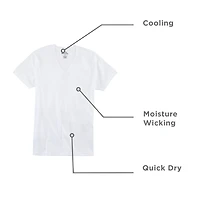 Stafford Dry + Cool Mens 4 Pack Short Sleeve V Neck Moisture Wicking T-Shirt Extra Tall