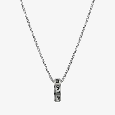 J.P. Army Men's Jewelry Dad Stainless Steel 24 Inch Box Round Pendant Necklace