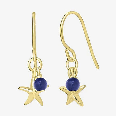Silver Treasures 14K Gold Over Star Drop Earrings