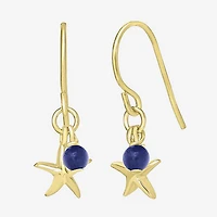 Silver Treasures 14K Gold Over Star Drop Earrings