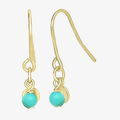 Silver Treasures 14K Gold Over Silver Round Drop Earrings