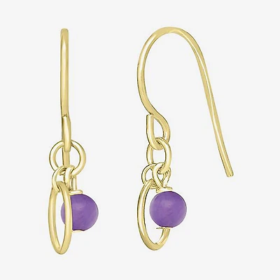 Silver Treasures 14K Gold Over Oval Drop Earrings
