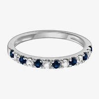 1/6 CT. T.W. Genuine Gemstone 10K Gold Wedding Band