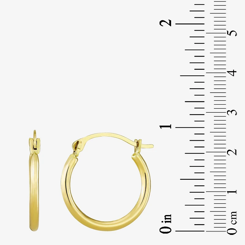 Womens 10K Gold 22mm Round Hoop Earrings