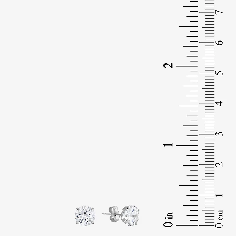 Cubic Zirconia 14K Gold 7mm Stud Earrings