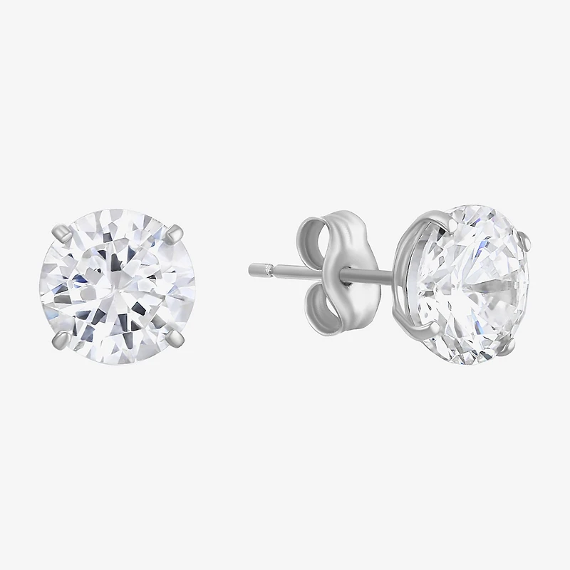 Cubic Zirconia 14K Gold 7mm Stud Earrings