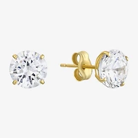 Cubic Zirconia 14K Gold 7mm Stud Earrings