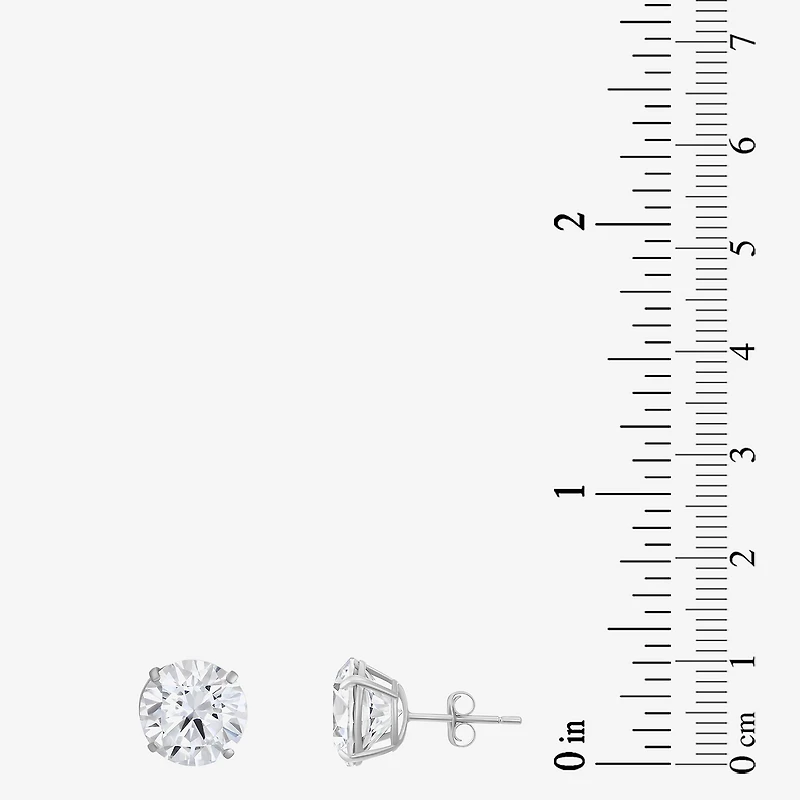 Cubic Zirconia 14K Gold 9mm Stud Earrings