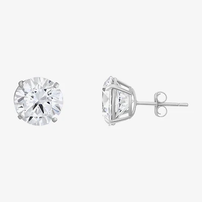 Cubic Zirconia 14K Gold 9mm Stud Earrings