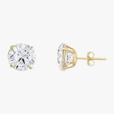 Cubic Zirconia 14K Gold 9mm Stud Earrings