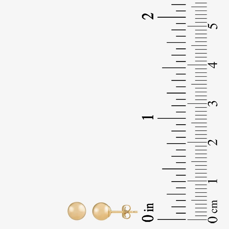 14K Yellow Gold Ball Stud Earrings
