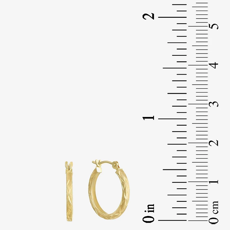 Womens 14K Gold 15mm Hoop Earrings