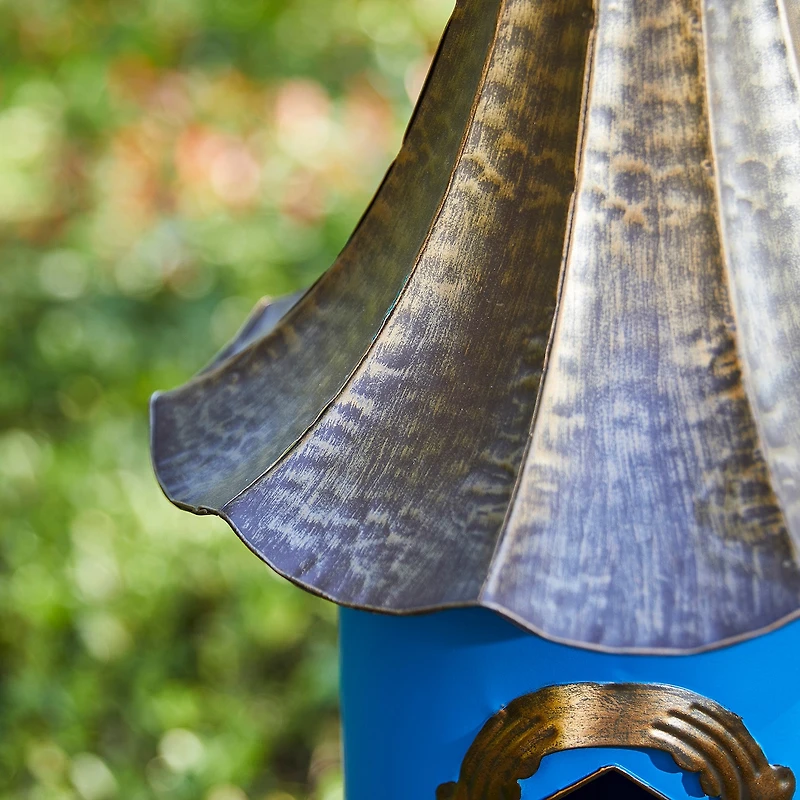 Glitzhome 32" Farmhouse Blue Pagoda Bird House