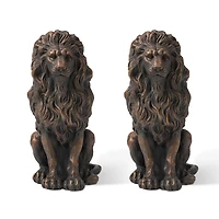 Glitzhome 2-pc. 20.5" MGO Lion Statue Figurine