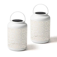 Glitzhome 2-pc. 8.75" Metal Solar Decorative Lantern