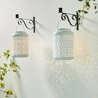 Glitzhome 2-pc. 8.75" Metal Solar Decorative Lantern