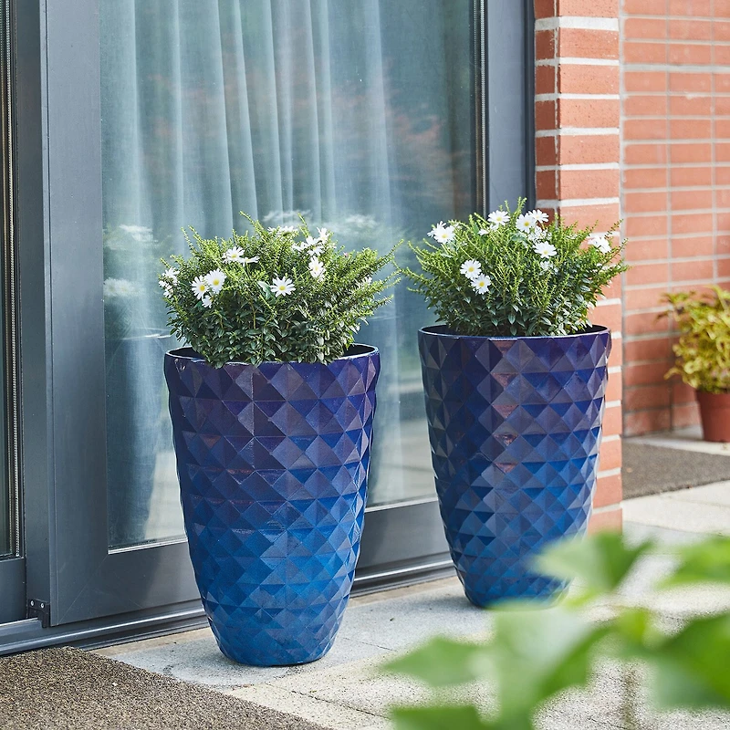 Glitzhome Set Of 2 Plastic Pot Planters