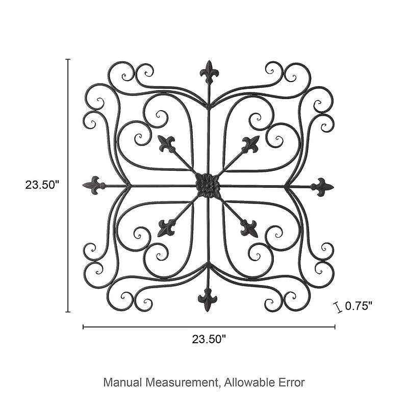 Glitzhome 23.5" Iron Floral Garden Wall Sign