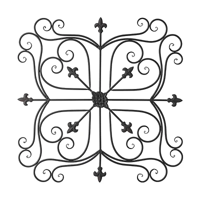 Glitzhome 23.5" Iron Floral Garden Wall Sign